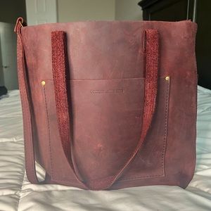 Portland Leather Full Size Crossbody Tote Merlot